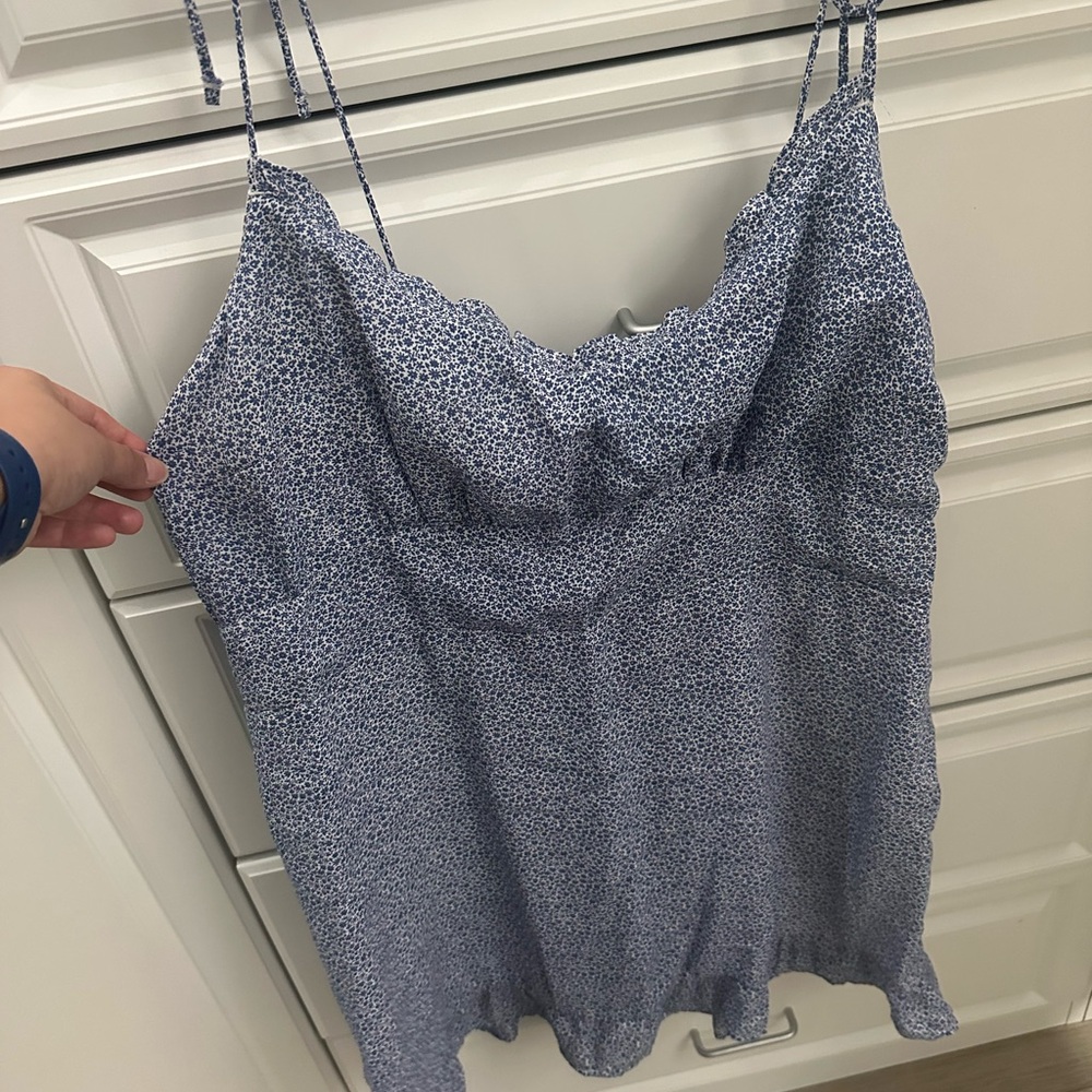 Abercrombie Blue Floral Spaghetti Strap Dress